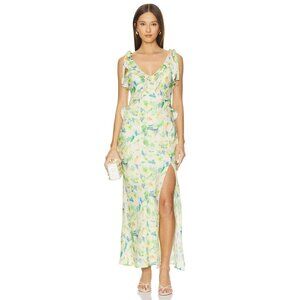 ASTR the Label Revolve Sorbae Dress, Yellow Green Floral, Size L